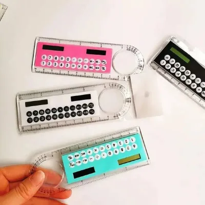 Colorful Mini Ruler With Solar Energy Calculator (1 pc)